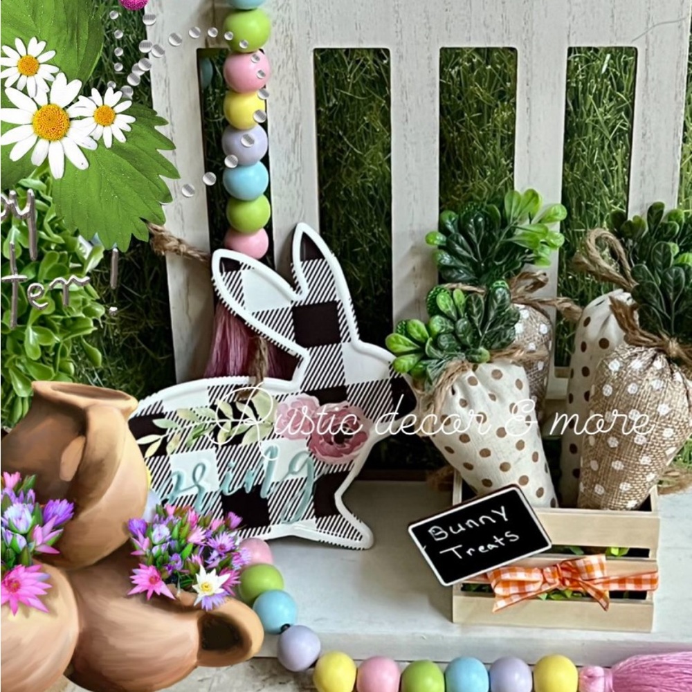 🐣Easter Fabric Poka Dot Carrots For Your Tier Trays